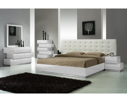 J&M Milan King Size Bed - White