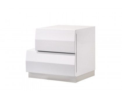 J&M Milan Nightstand - Left Facing, White