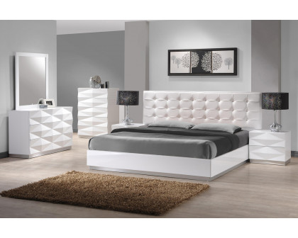 J&M Verona King Size Bed - White