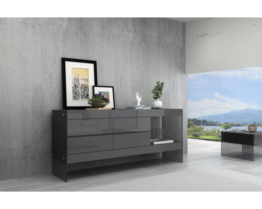 J&M Cloud Buffet - Gray, High Gloss