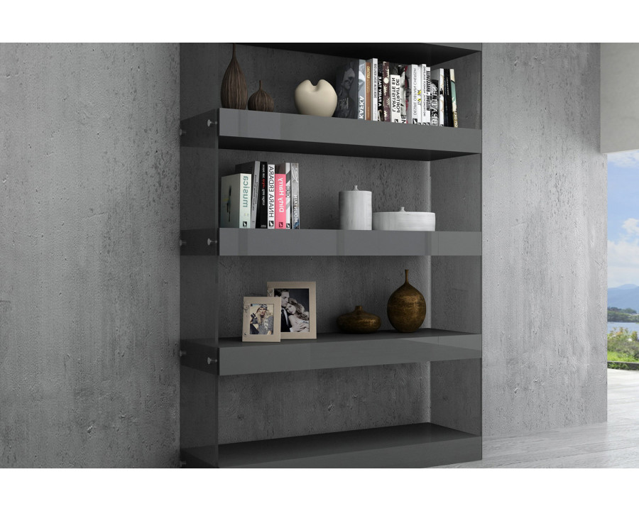 J&M Cloud Curio Unit - Gray, High Gloss