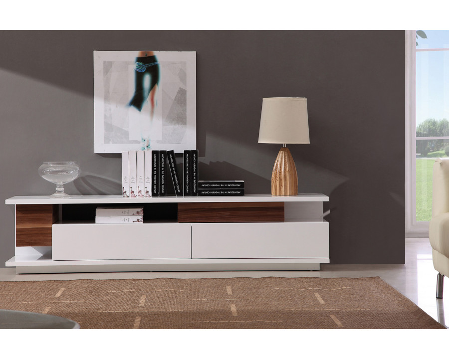 J&M - TV Stand 061 in White/Walnut