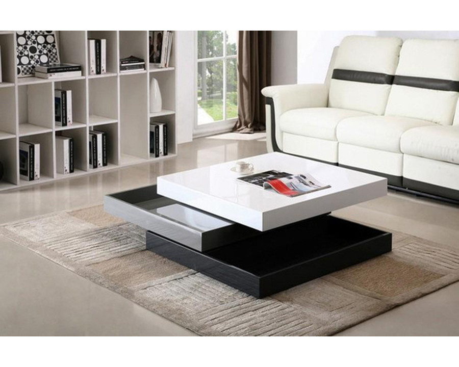 J&M - Modern Coffee Table Cw01 in White/ Gray