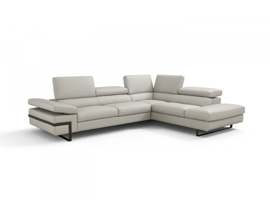 J&M I867 Sectional - Right Hand Facing Chaise, Light Gray