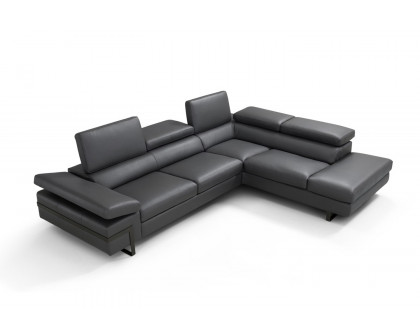 J&M I867 Sectional - Right Hand Facing Chaise, Dark Gray