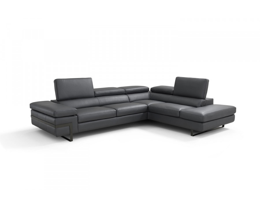 J&M I867 Sectional - Right Hand Facing Chaise, Dark Gray