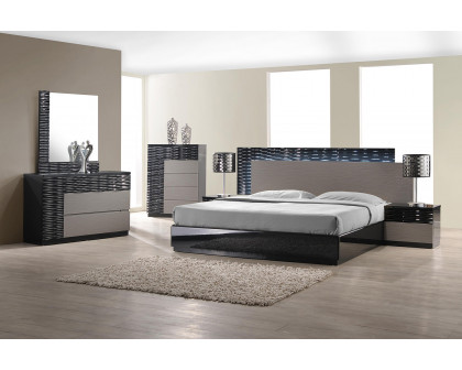 J&M Roma King Size Bed - Black/Gray