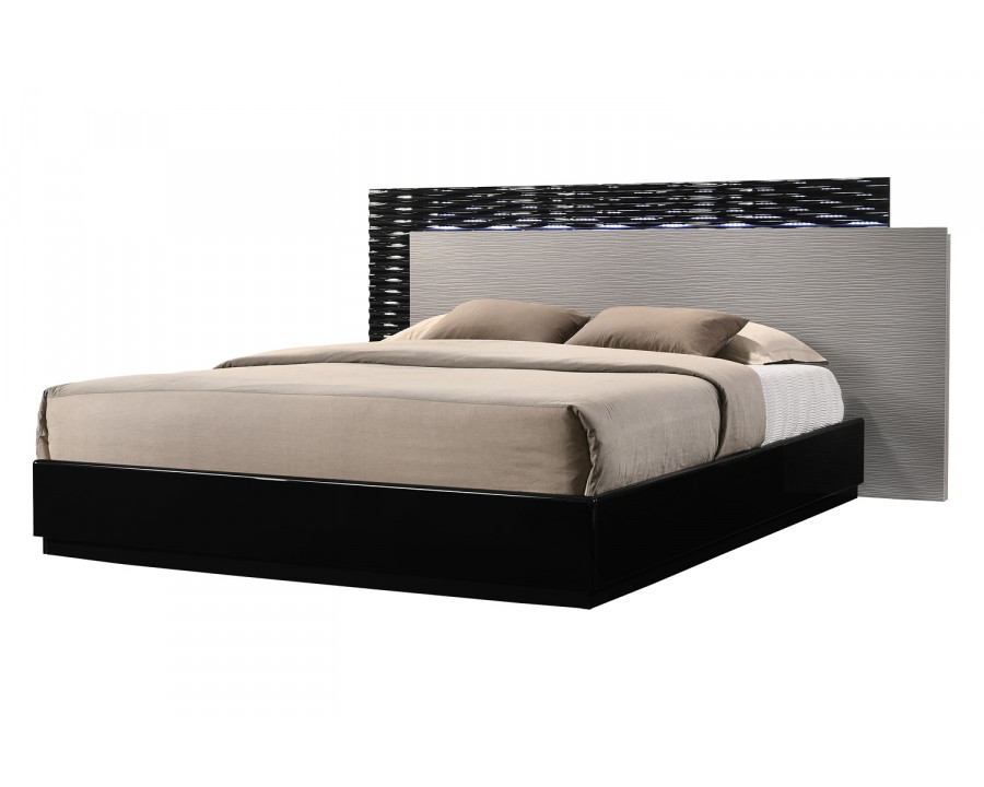 J&M Roma Queen Size Bed - Black/Gray