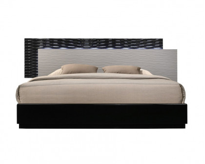 J&M Roma Queen Size Bed - Black/Gray