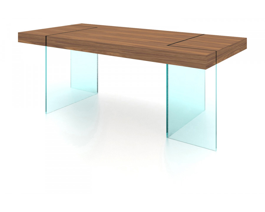 J&M - Elm Modern Dining Table in Walnut