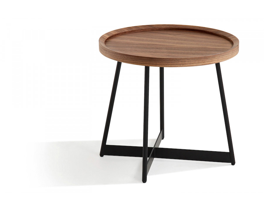 J&M Uptown End Table - Walnut/Black