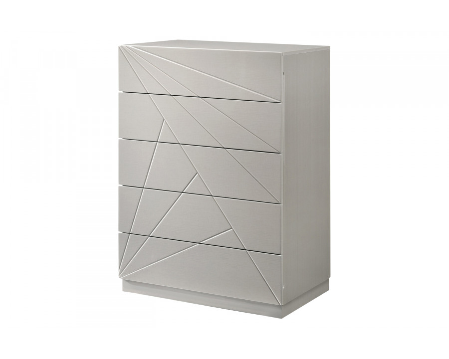 J&M - Florence 5 Drawer Chest in White/Taupe