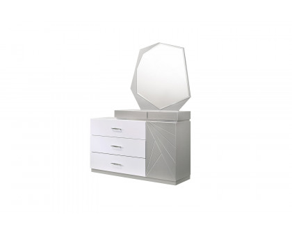 J&M - Florence Dresser & Mirror in White/Taupe