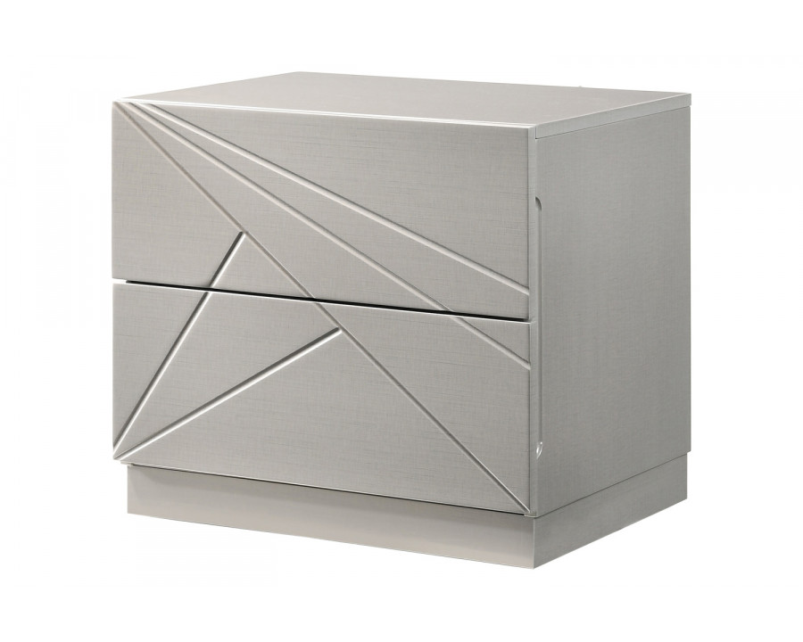 J&M Florence Nightstand - White/Taupe