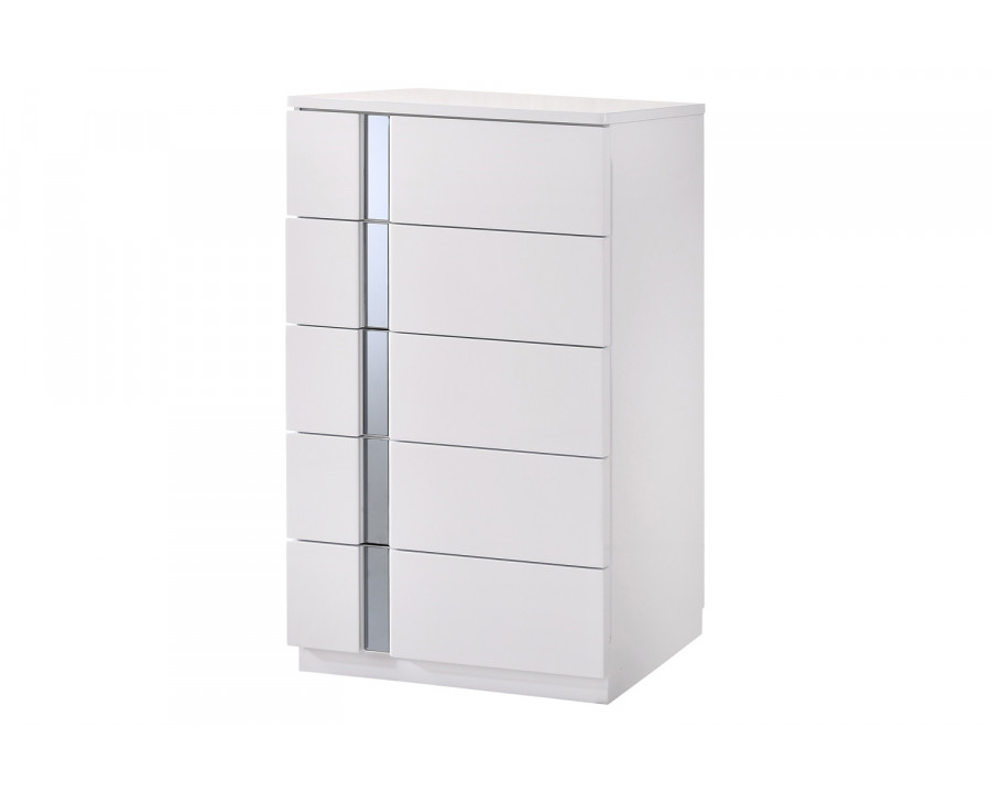 J&M Palermo Chest - White/Chrome