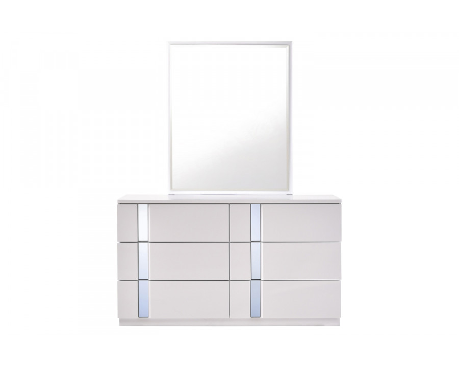 J&M Palermo Dresser & Mirror - White/Chrome