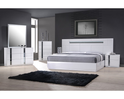 J&M Palermo Dresser & Mirror - White/Chrome