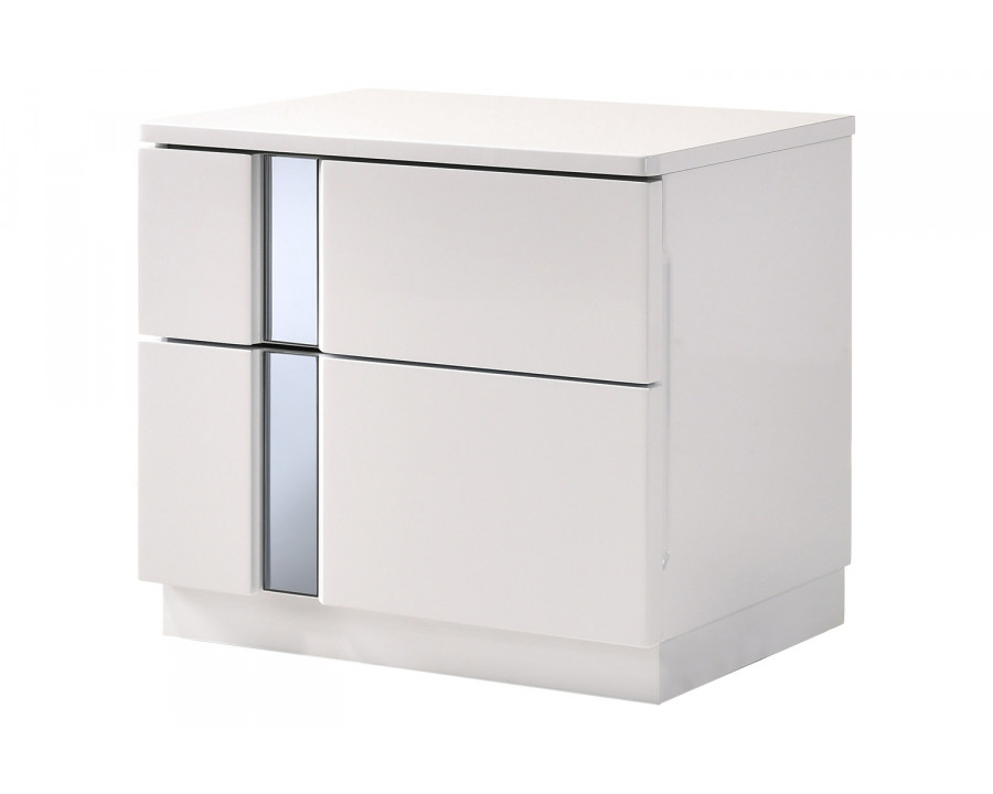 J&M Palermo Nightstand - White/Chrome