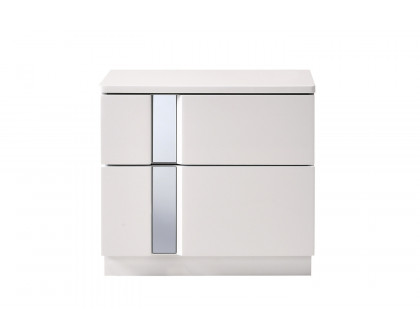 J&M Palermo Nightstand - White/Chrome