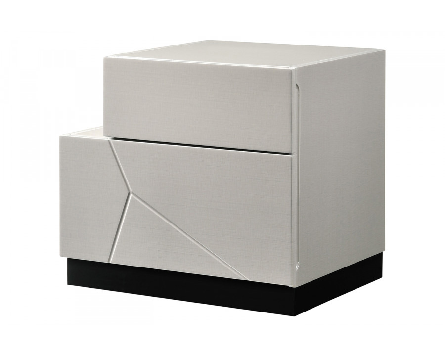 J&M Turin Nightstand - Left Facing, Light Gray/Black