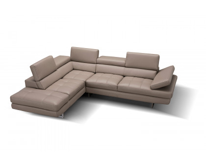 J&M A761 Italian Leather Sectional - Left Hand Facing, Peanut