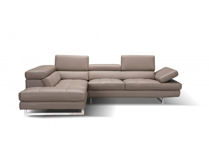 J&M A761 Italian Leather Sectional - Left Hand Facing, Peanut