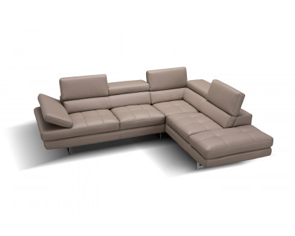 J&M A761 Italian Leather Sectional - Right Hand Facing, Peanut