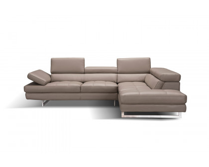 J&M A761 Italian Leather Sectional - Right Hand Facing, Peanut