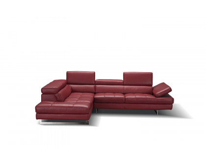 J&M A761 Italian Leather Sectional - Left Hand Facing, Red