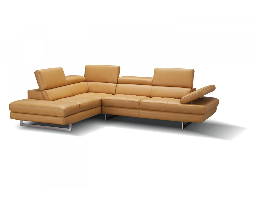 J&M A761 Italian Leather Sectional - Left Hand Facing, Freesia