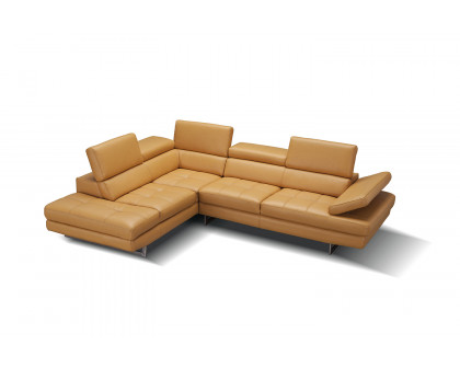 J&M A761 Italian Leather Sectional - Left Hand Facing, Freesia