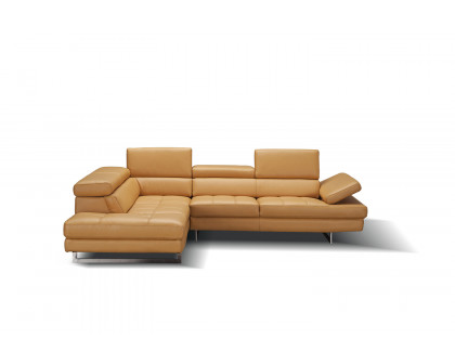 J&M A761 Italian Leather Sectional - Left Hand Facing, Freesia