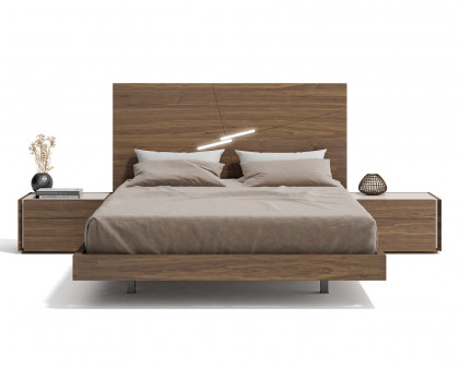 J&M Faro King Size Bed - Walnut