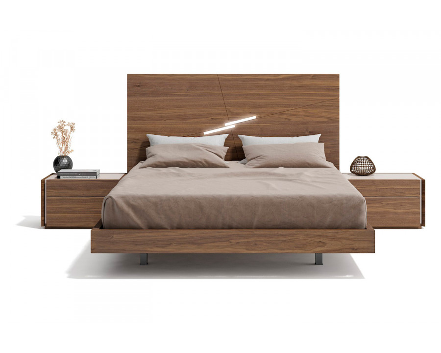 J&M Faro Queen Size Bed - Walnut