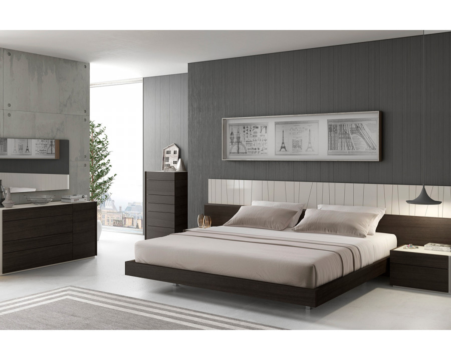 J&M Porto King Size Bed - Light Gray/Wenge