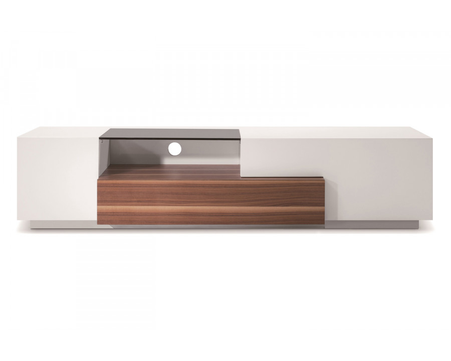 J&M TV Stand 015 - Walnut/White, High Gloss