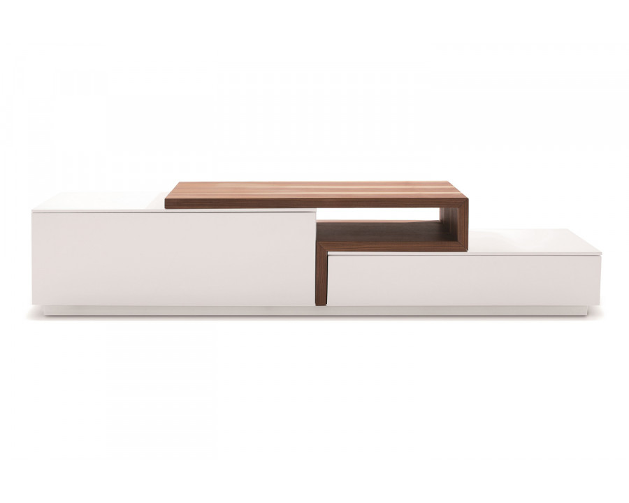 J&M TV Stand 045 - White/Walnut