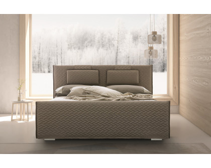 J&M Evergreen King Bed - Light Taupe