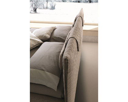 J&M Evergreen King Bed - Light Taupe