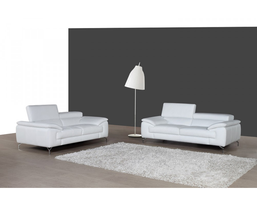 J&M A973 Italian Leather Sofa - White