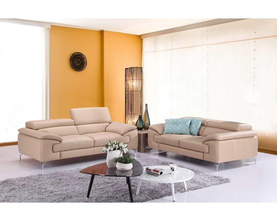 J&M A973 Italian Leather Sofa - Peanut