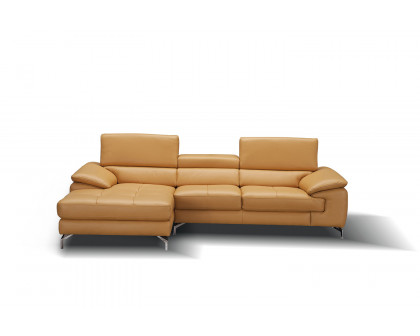 J&M A973B Italian Leather Mini Sectional - Left Facing Chaise, Freesia