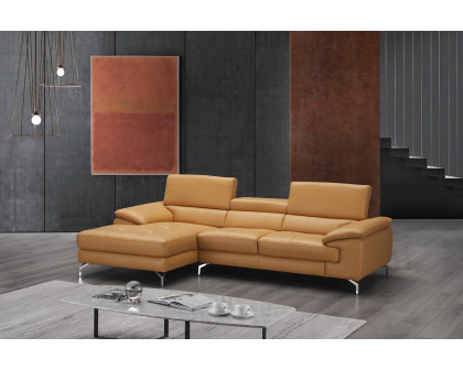 J&M A973B Italian Leather Mini Sectional - Left Facing Chaise, Freesia