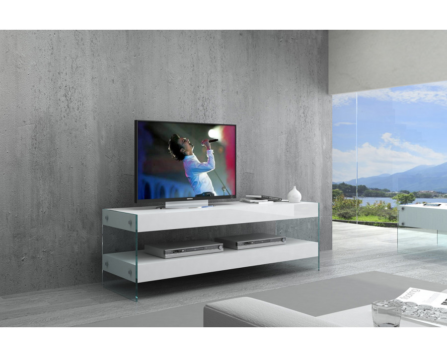 J&M Cloud Mini TV Base - White, High Gloss