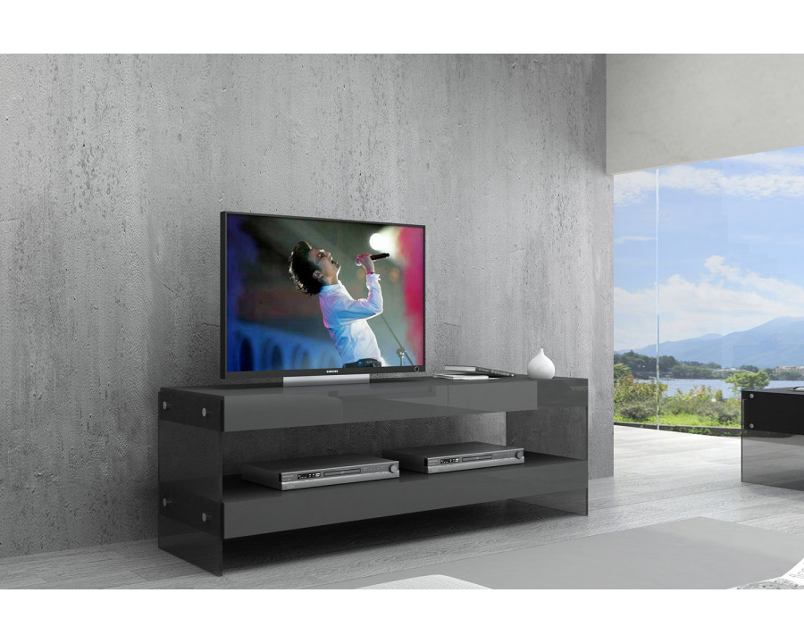 J&M Cloud Mini TV Base - Gray, High Gloss