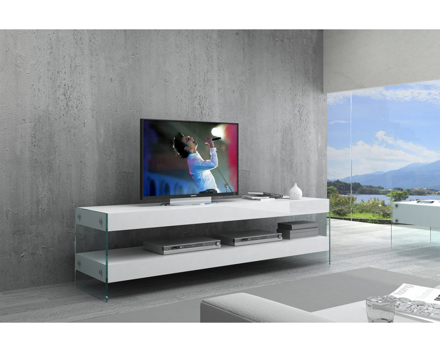 J&M Cloud TV Base - White, High Gloss