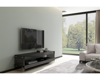 J&M Cloud TV Base - Gray, High Gloss