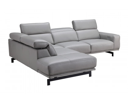 J&M Davenport Sectional - Left Facing, Light Gray