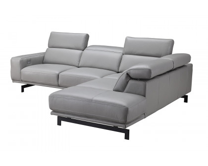 J&M Davenport Sectional - Right Facing, Light Gray