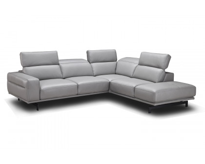 J&M Davenport Sectional - Right Facing, Light Gray